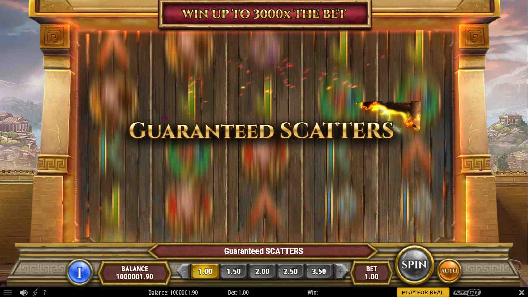 Gates of Troy Guaranteed Scatters Feature