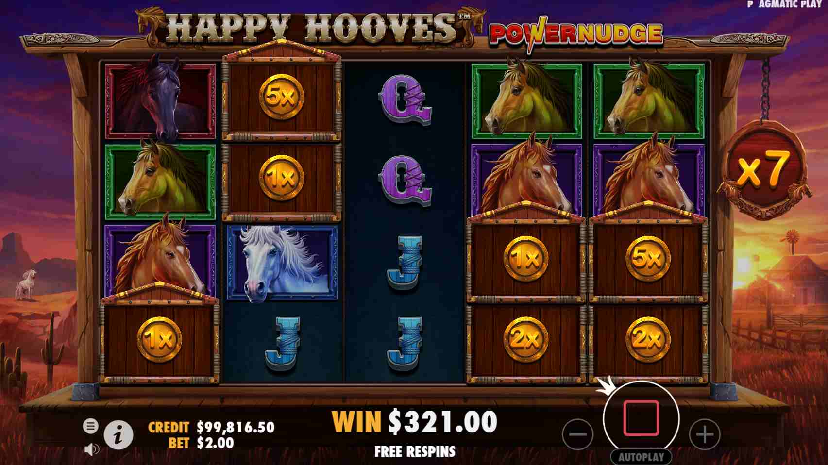 Happy Hooves Powernudge Respins Bonus