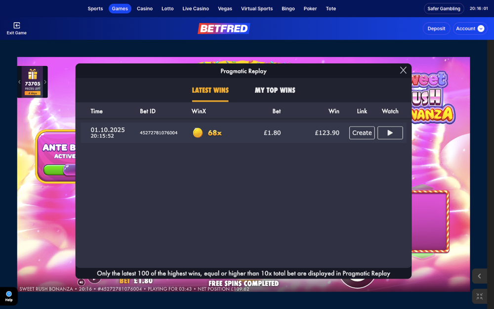 Sweet Rush Bonanxa 01.10.Betfred 68x Xtra entries.png