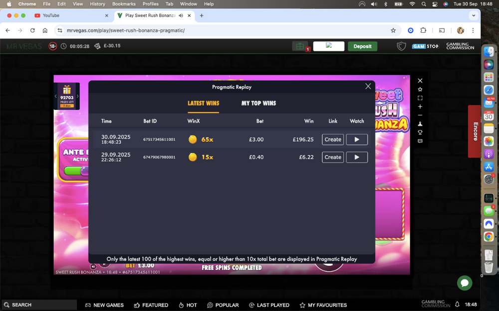 Sweet Rush Bonanza 65x 30.09 Mr Vegas.png