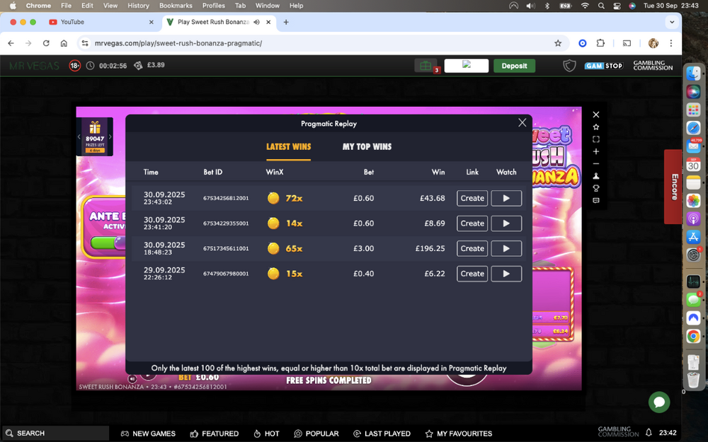 Sweet Rush Bonanza 72x 30.09 Mr Vegas.png