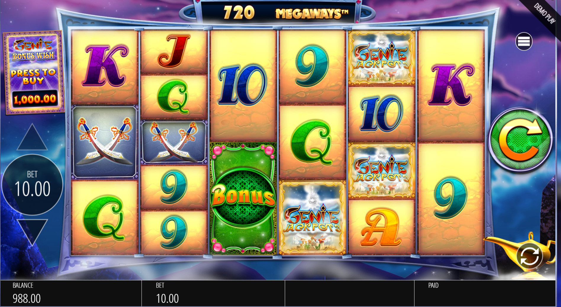 Genie Jackpots Megaways Base Game