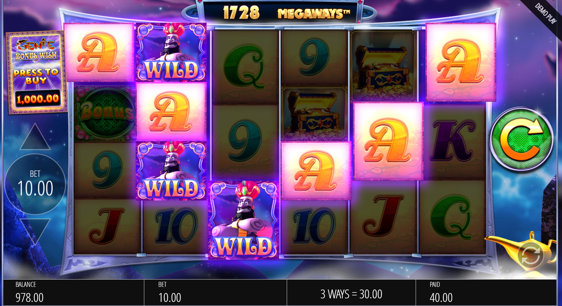 Genie Jackpots Megaways Wild Symbol