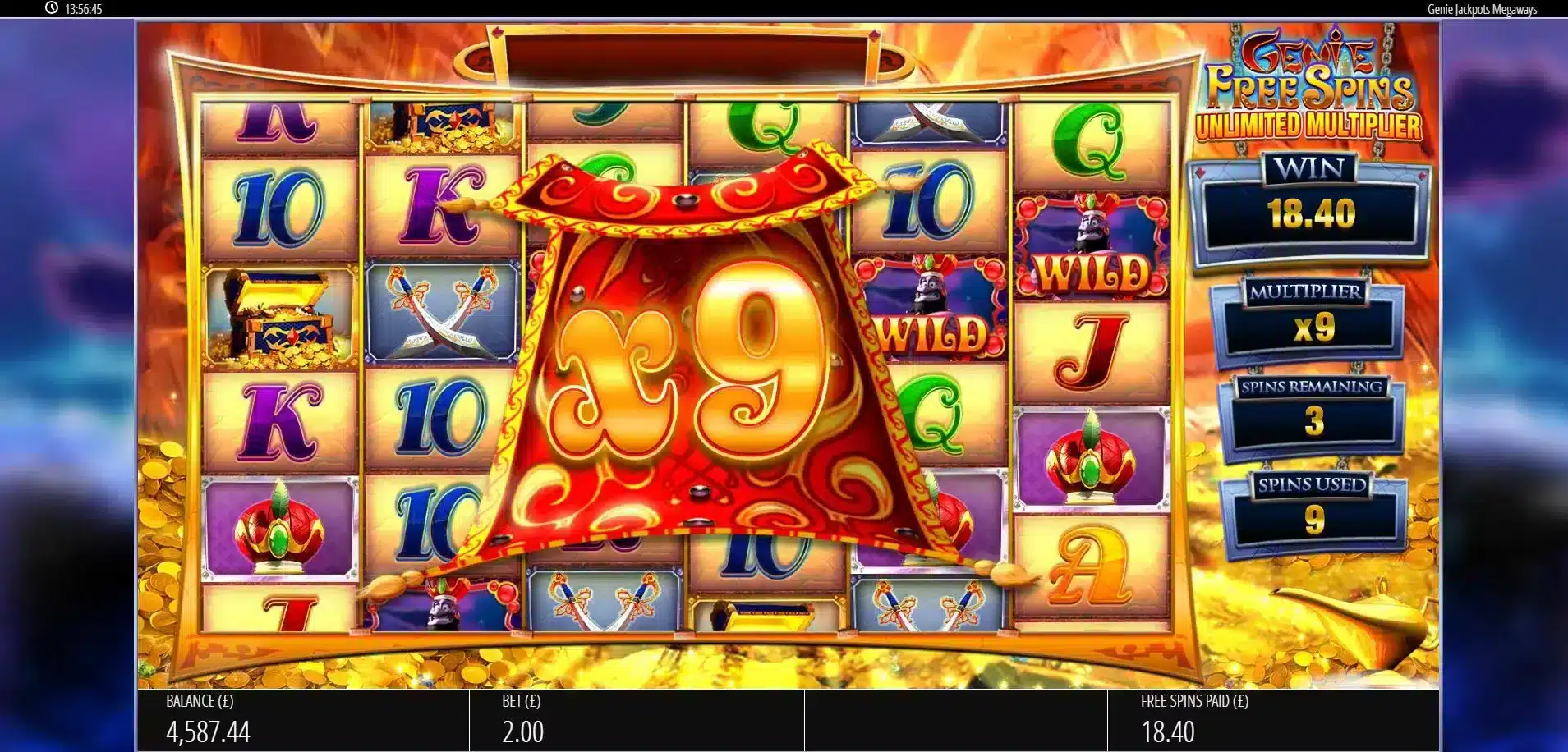 Genie Jackpot Megaways Free Spins