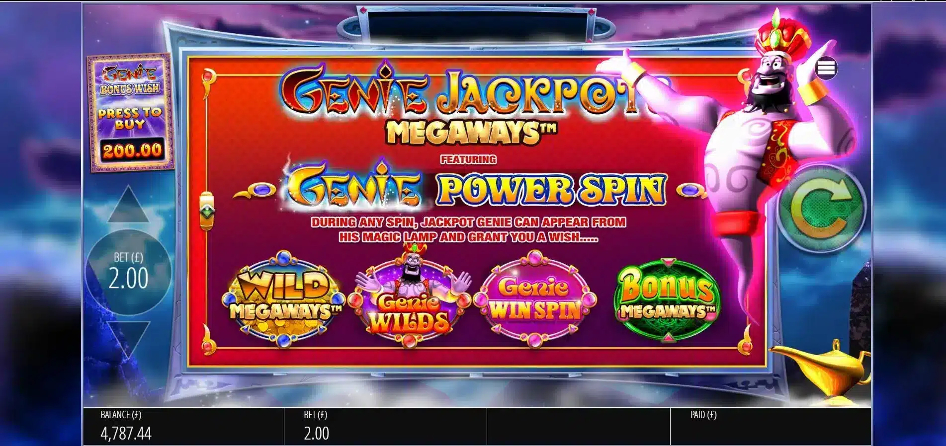 Genie Jackpots megaways slot