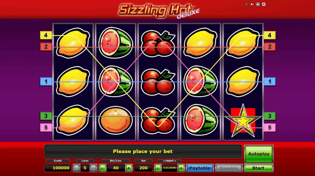 Base Game & Features on Sizzling Hot Deluxe Slot 