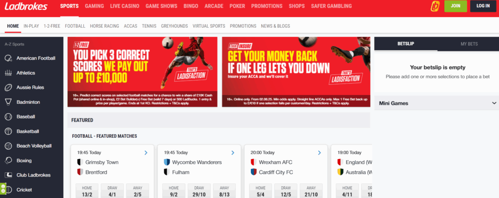 Ladbrokes 2025 Homepage Updated