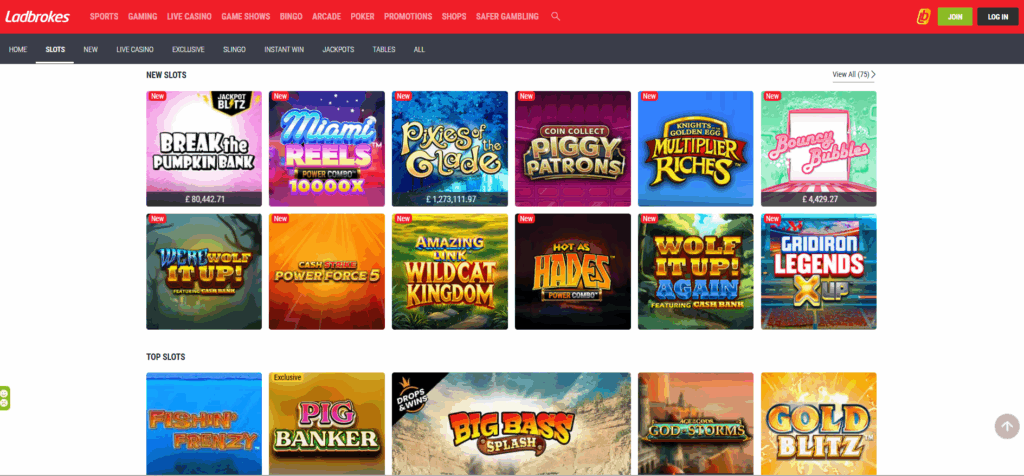 Ladbrokes Updated Slots