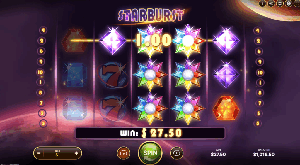 Wild Symbols in View Will Trigger the Starburst Wilds Feature
