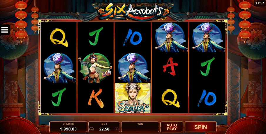 Six Acrobats Slot Base Game
