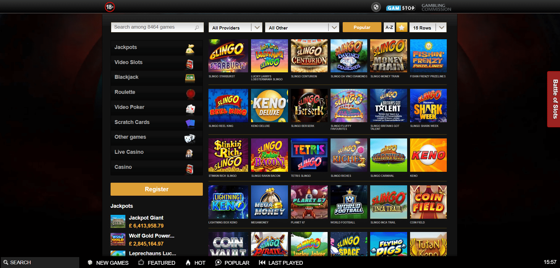 Video Slots Slingo Games