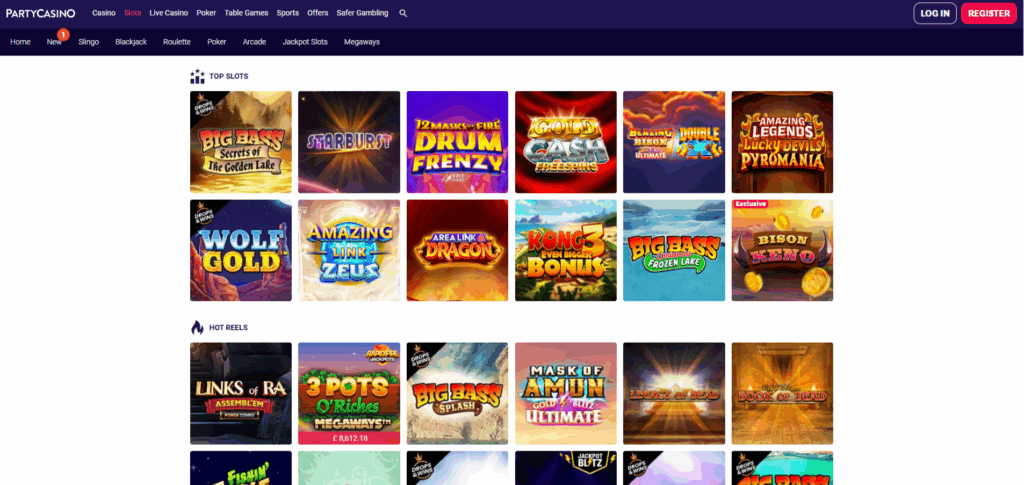 Party Casino Slots Page