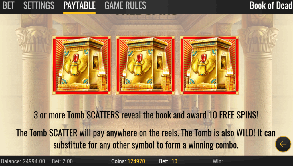 Book of Dead Tomb Scatters