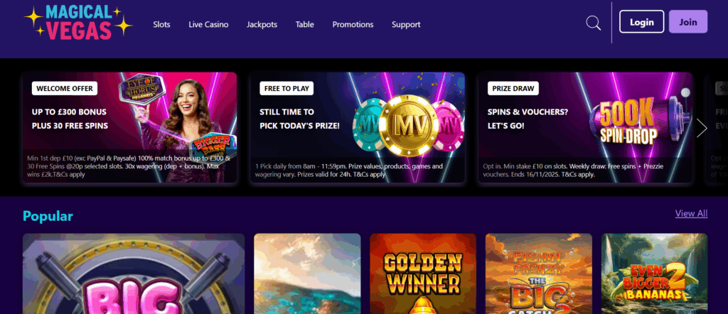 Magical Vegas Casino Usability