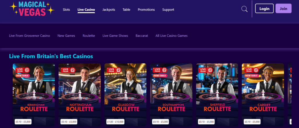 Magical Vegas Live Casino