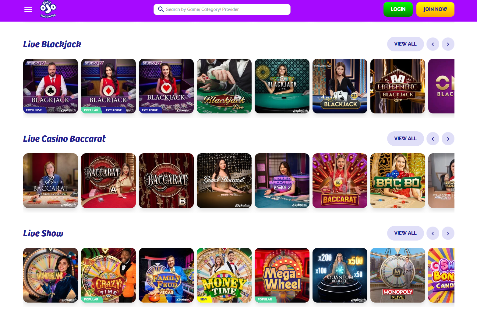 playojo live casino