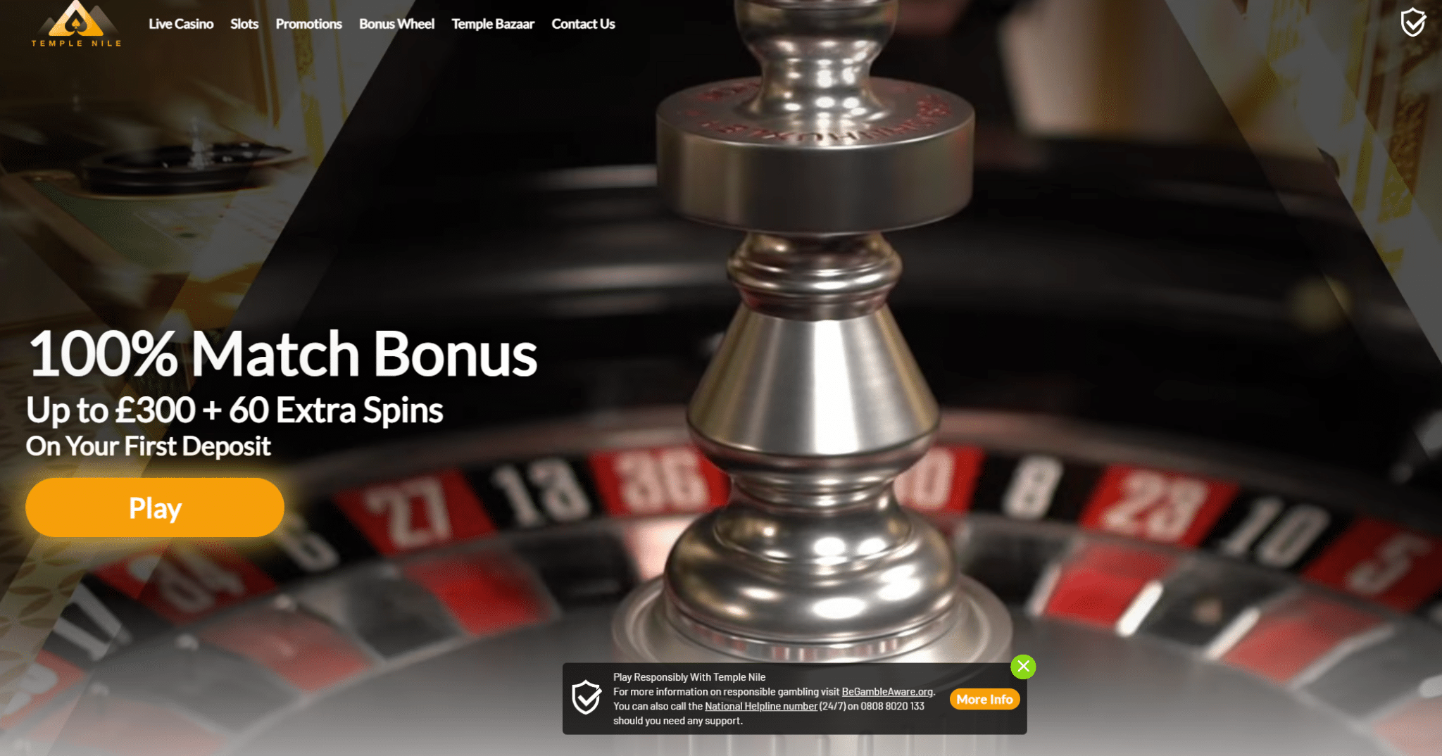 temple nile casino homepage