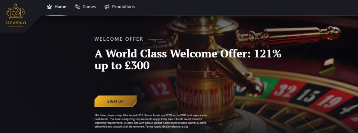 21 Casino Welcome Offer