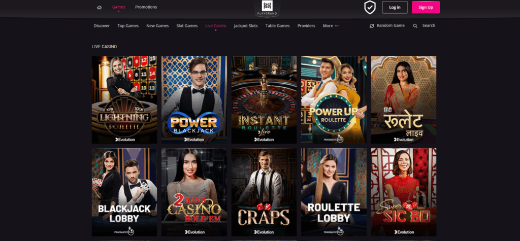 Playgrand Live Casino updated