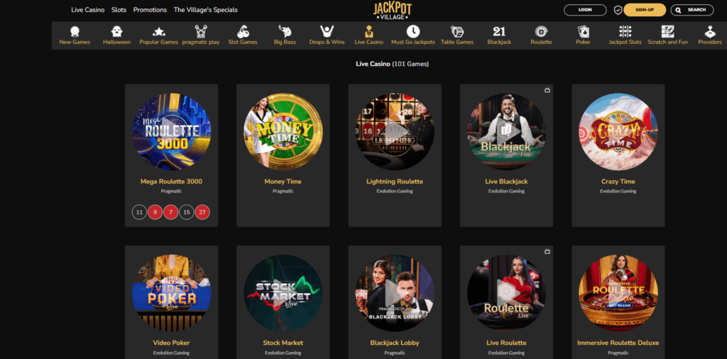 Live Casino updated Jackpot Village