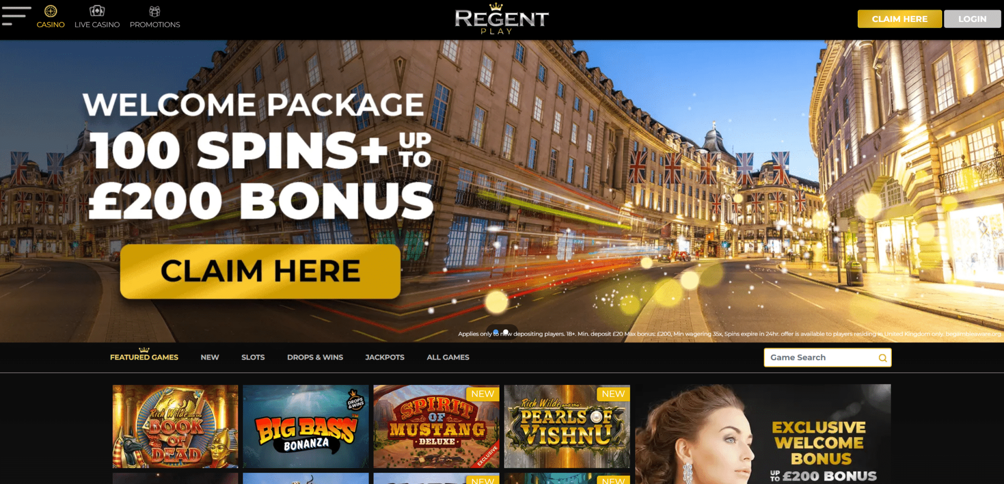 regent play homepage