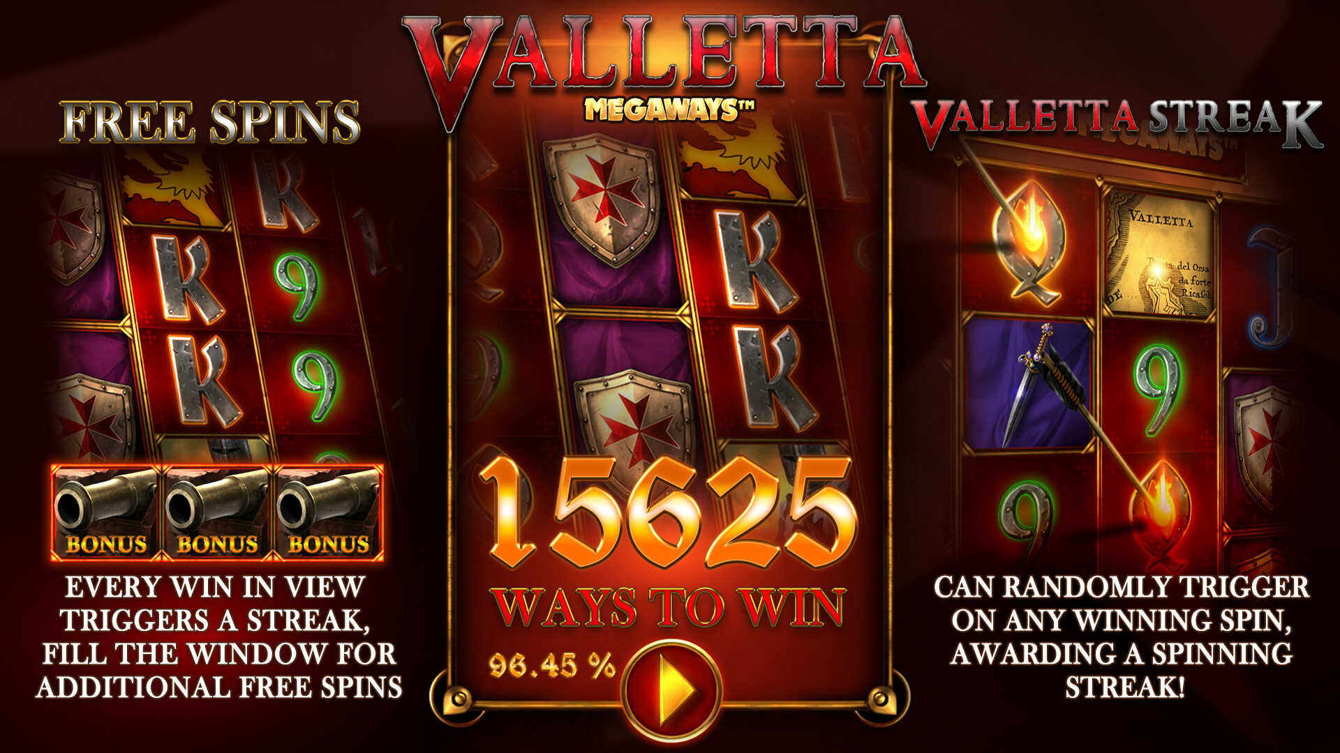 Valletta Megaways Welcome Page