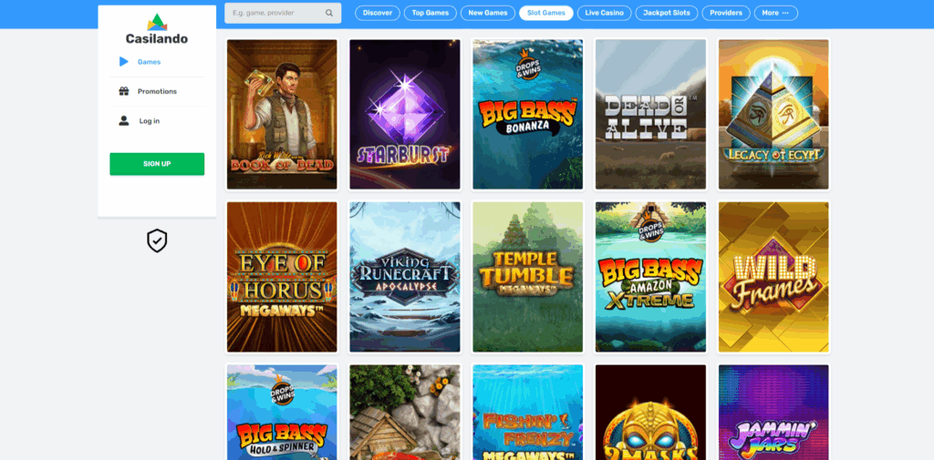 Casilando Slots Page