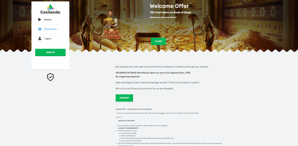 Casilando Welcome Page