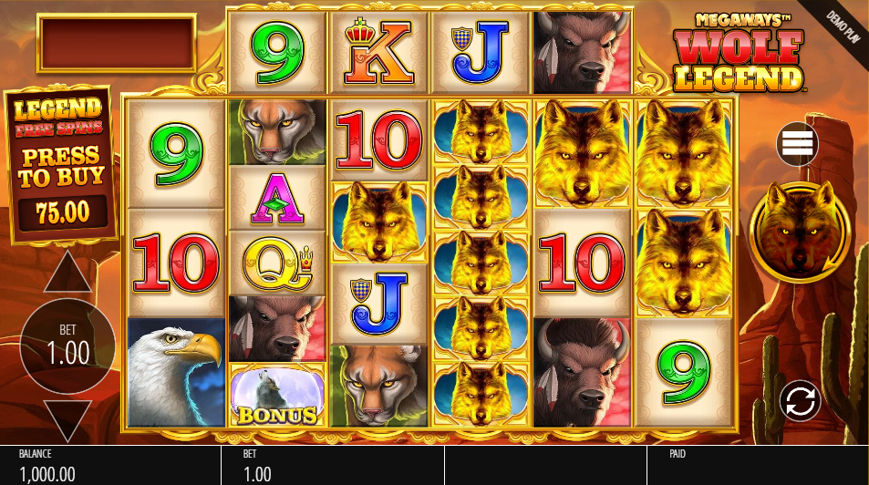 Wolf Legend Megaways Base Game