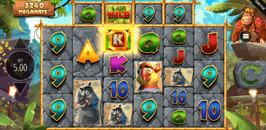 Return of Kong Megaways Base Game Scatter and Wild