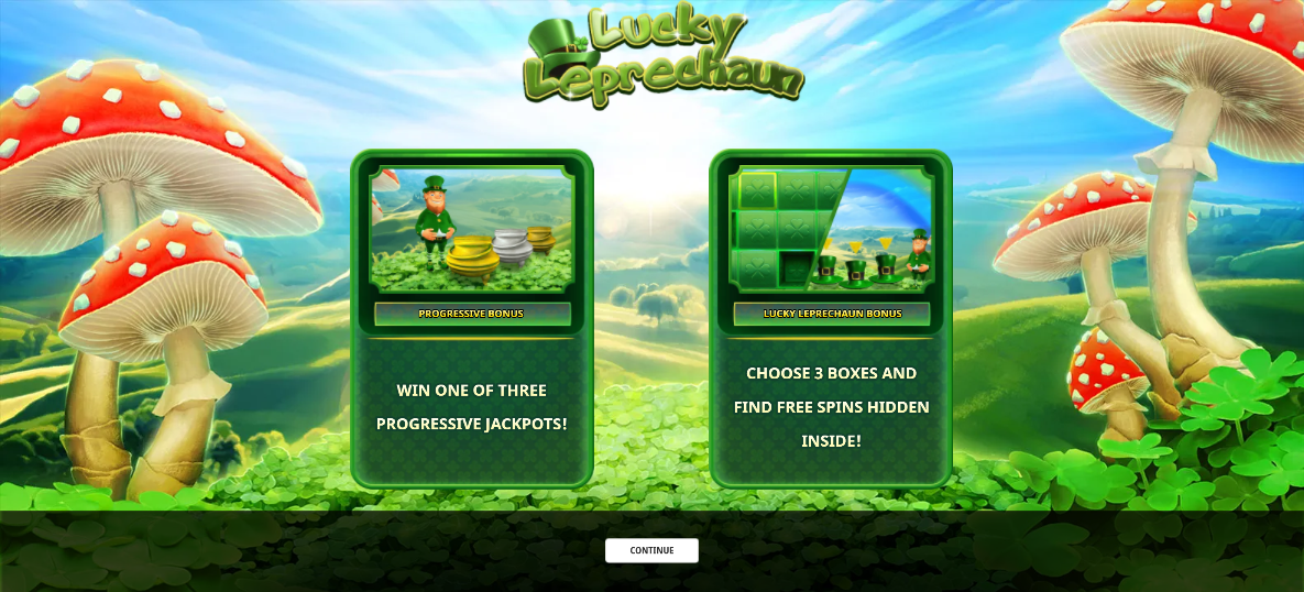 Lucky Leprechaun Welcome Page