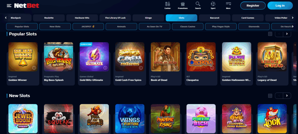 NetBet updated slots 2025