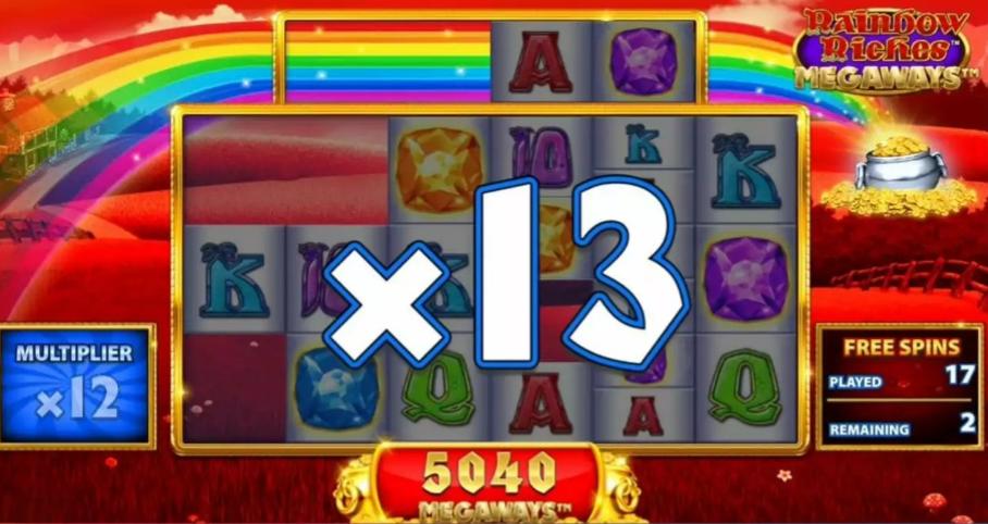 Rainbow Riches Megaways Multiplier Feature
