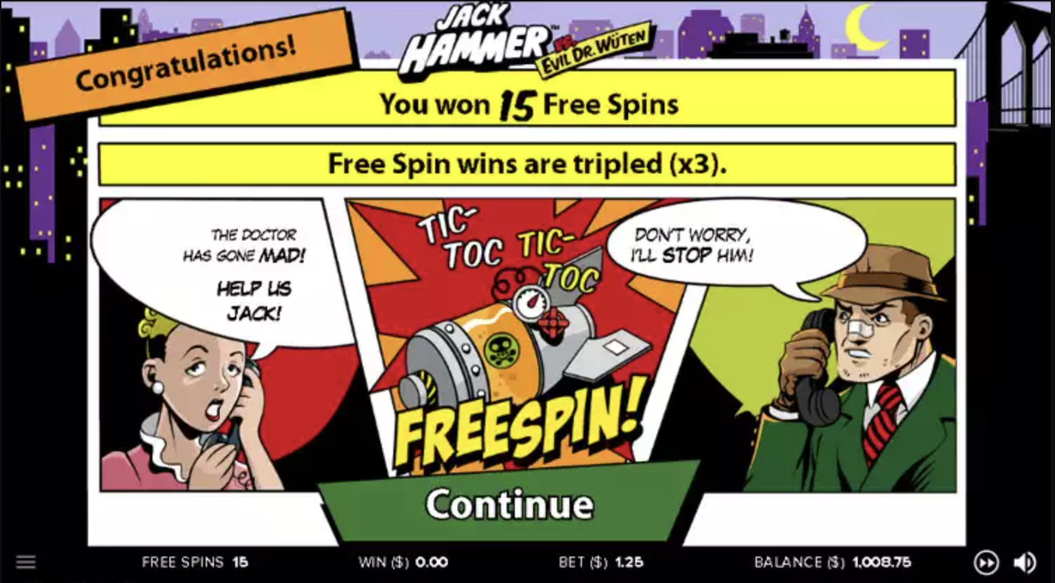 Jack Hammer Free Spin