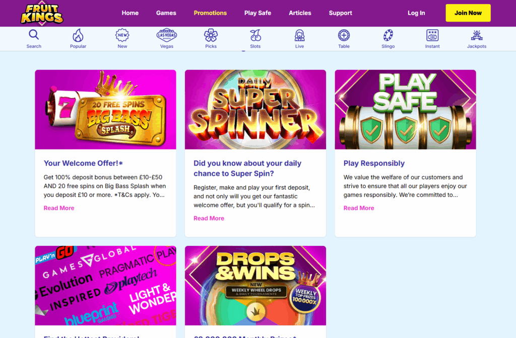 fruitkings promo page