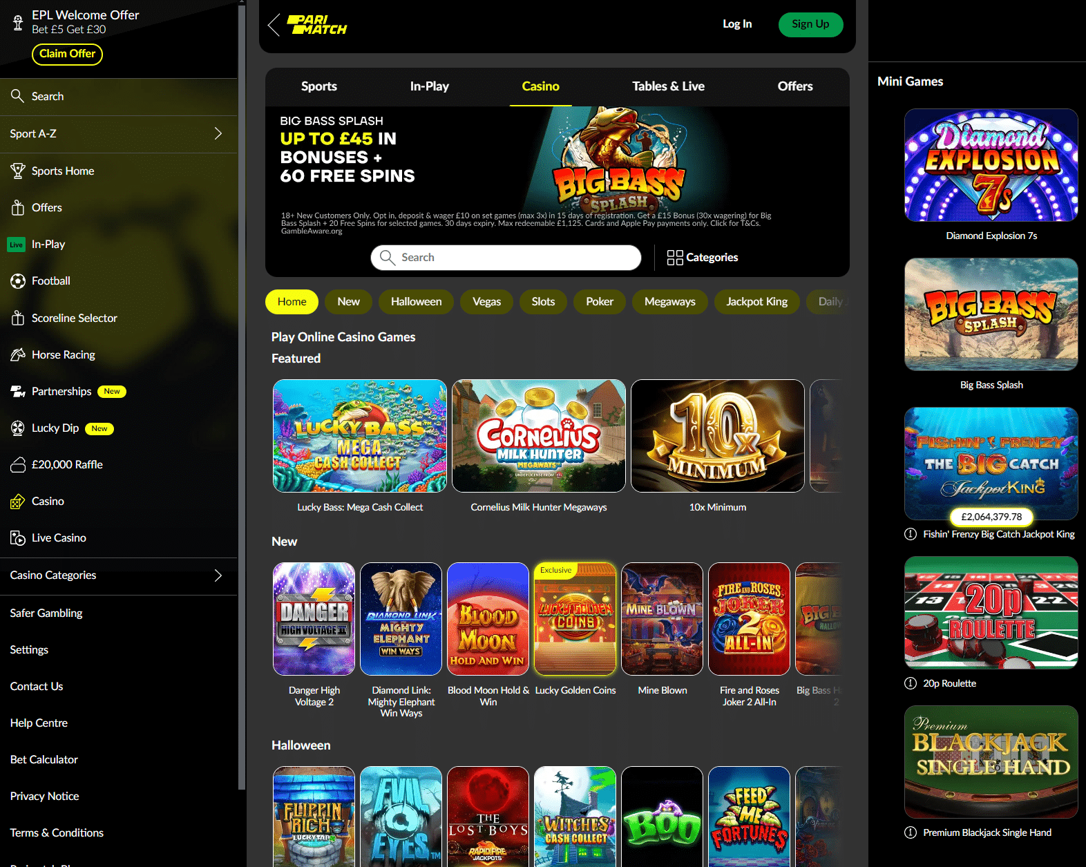 parimatch casino homepage