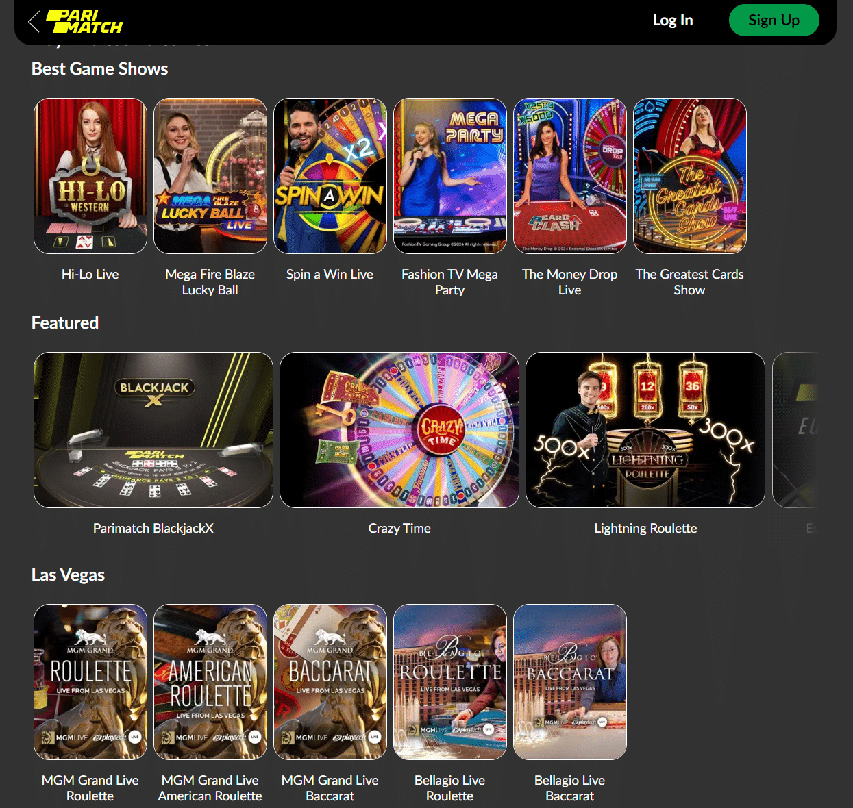 parimatch live casino