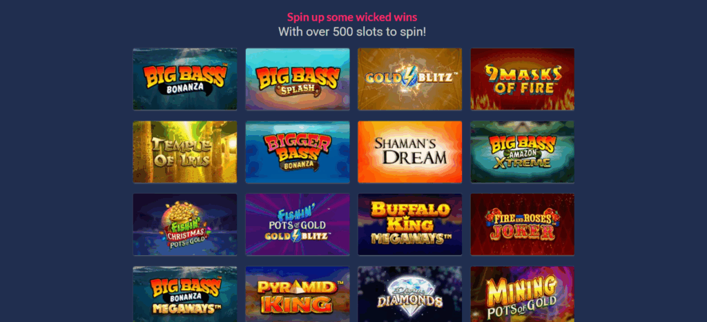 Wicked Jackpots Slots Page