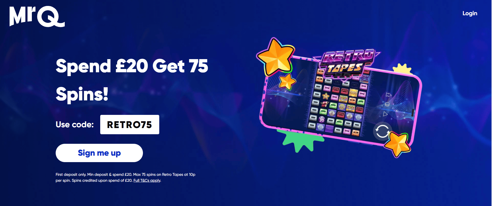 Mr Q Casino Exclusive Deposit £20 Get 75 Free Spins Mr Q Casino Login