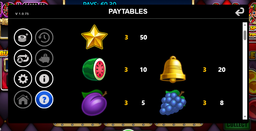 Joker Megaways > Paytable