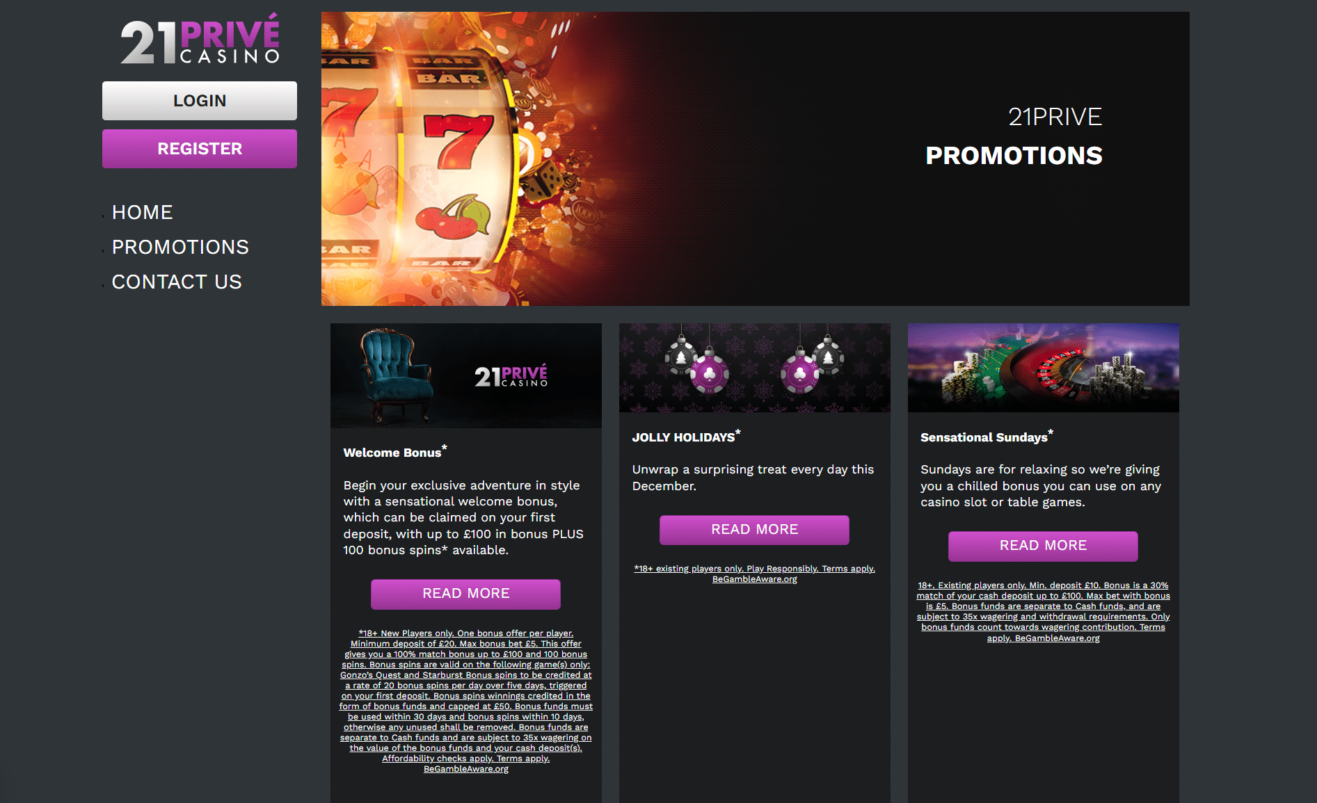 21 prive casino promos