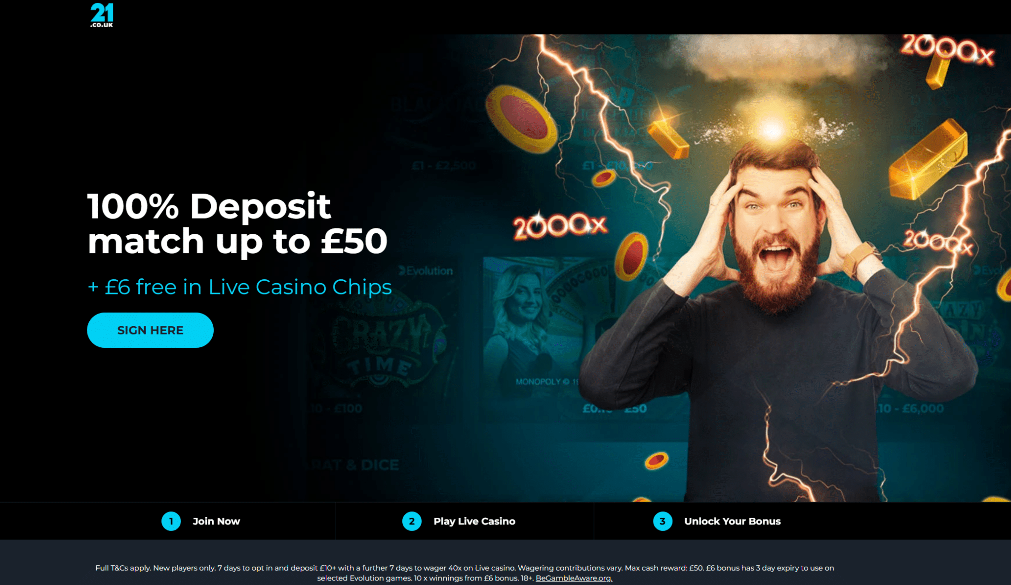 21 casino homepage