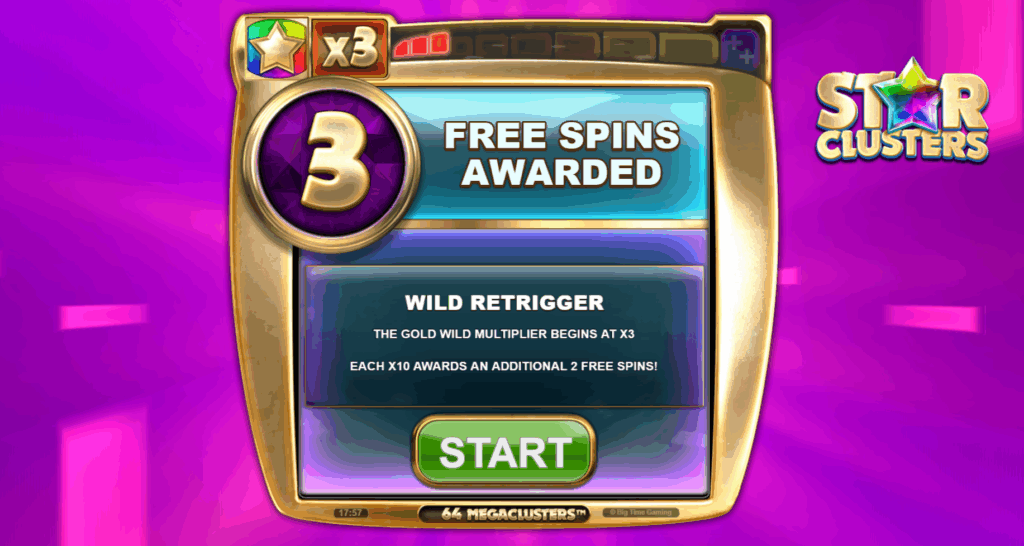 StarClusters MegaClusters Free Spins