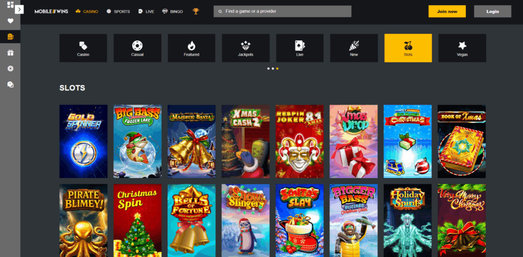 Mobile Wins Slots Page