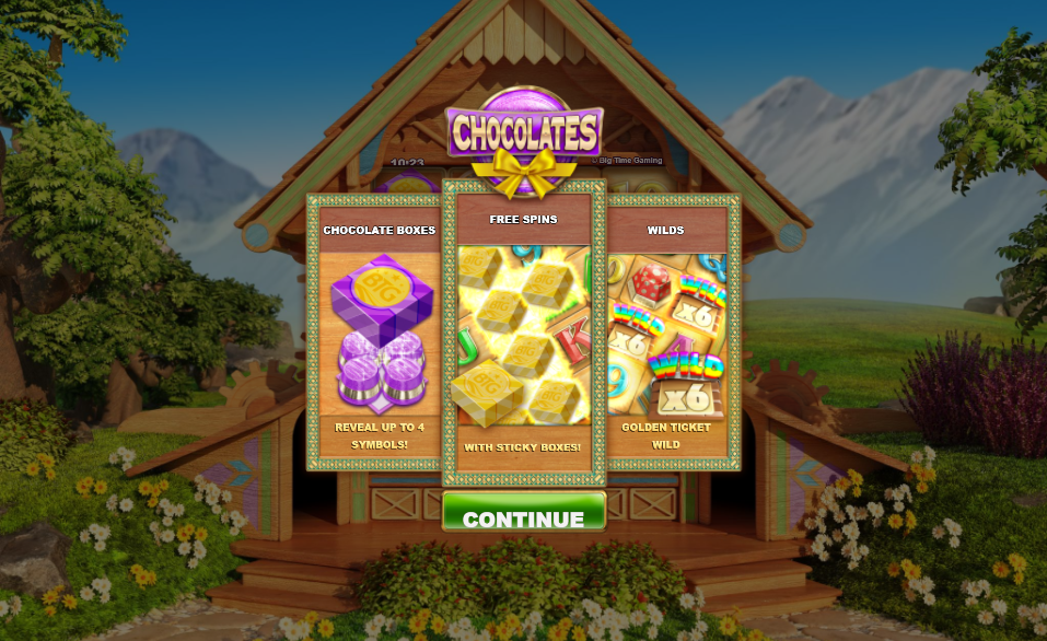 Chocolates Slot Welcome Page