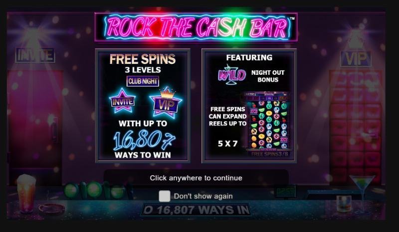 Rock the Cash Bar Slot Free Spin