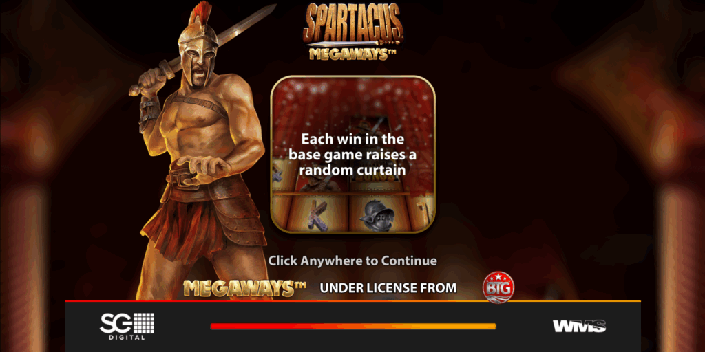 Spartacus Megaways Welcome Page