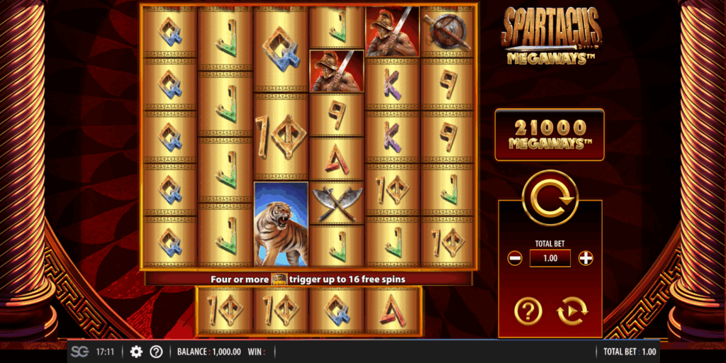 Spartacus Megaways Base game