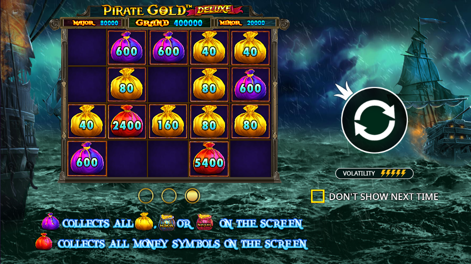 Pirate Gold Deluxe Welcome Page