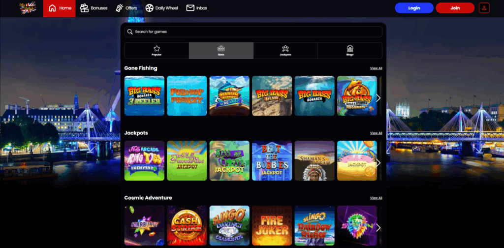 Win British Slots Page